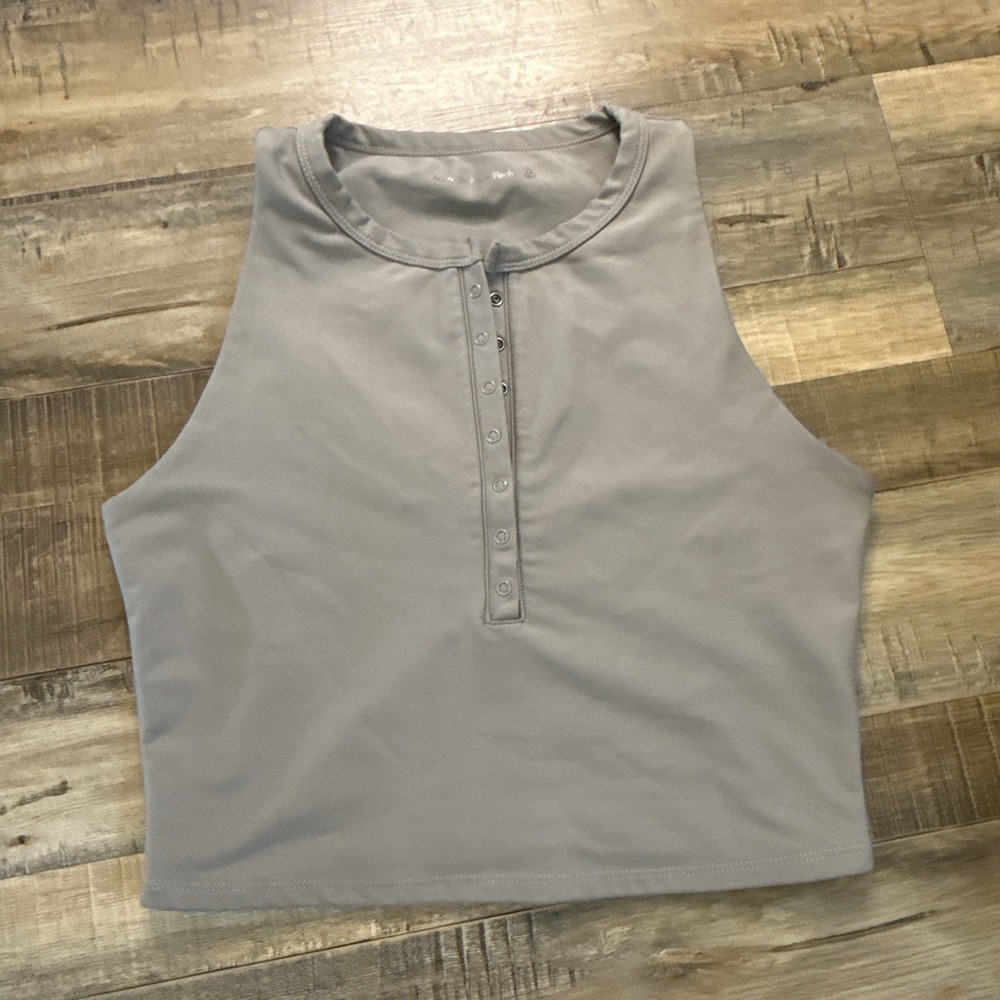 Abercrombie & Fitch SculptLUX Crop Tank Sz M Khaki